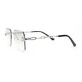 thumbnail image 3 of Luxury Bling Rimless Chain Jewel Arm Rectangle Hustler Gangster Sunglasses Silver - Clear, 3 of 4
