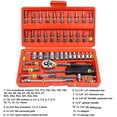 thumbnail image 1 of 46 Piece Socket Bit Set With Reversible Ratchet Wrench For Automotive Repair And Household Tools, Metric, 1 of 1