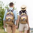 thumbnail image 4 of Honeii Vintage Wildlife Protection Print Canvas Backpack for School & Outdoor,Laptop Excursion Backpack,Notebook School Bookbag For Men Women,for Work, Travel, and Everyday Use-Medium, 4 of 5