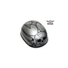 Silver Motorcycle Novelty Helmet with Burning Skull - Extra Large