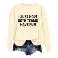 thumbnail image 1 of WEAIXIMIUNG Sweatshirts Courts pour Femmes Mode Décontractée Couleur Unie Manches Longues Imprimé Lettre Col Rond Hoodie, 1 of 4