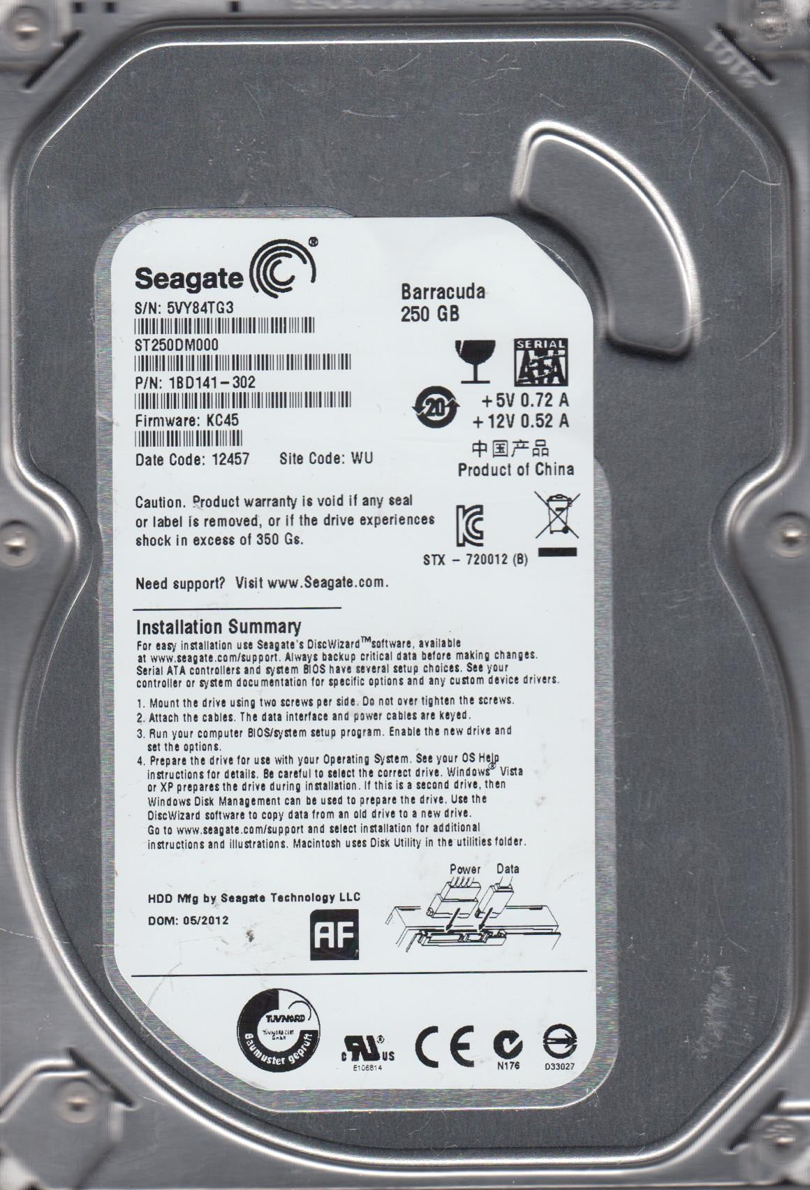 8TB Seagate Barracuda Hard drive internal 3.5