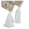 thumbnail image 3 of Contemporary Home Living 60" Beige and White Rectangular Lattice Diamond Patterned Cotton Throw, 3 of 3