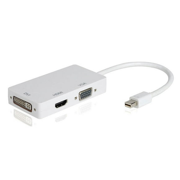 axGear 3 In 1 Thunderbolt Mini Display Port DP To HDMI DVI VGA Adapter Cable For Apple