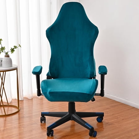 Gaming Covers with Arm Rest Covers Polyester Seat and Back Cover Stretchable Removable Slipcover for Gaming Blue