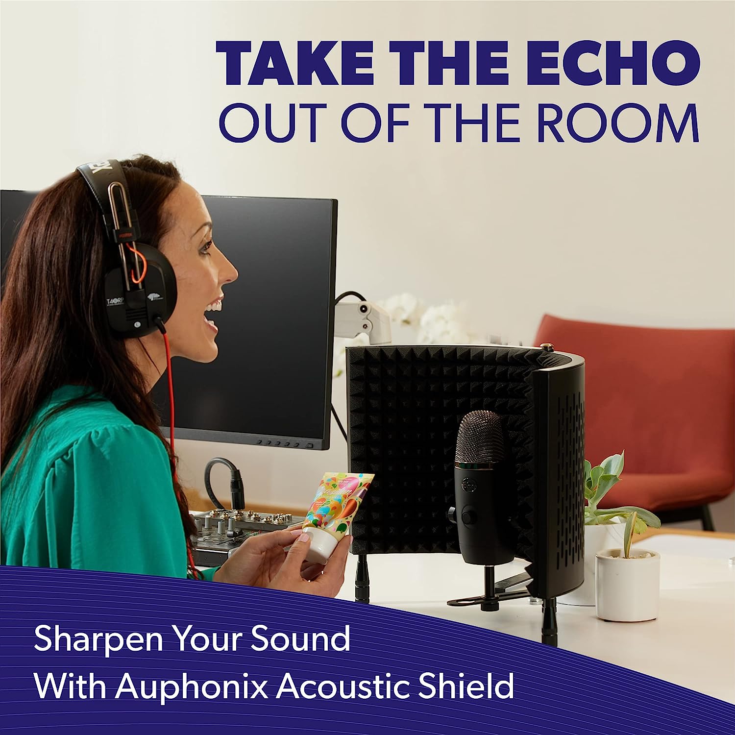 AUPHONIX PRO Isolation Shield - Microphone Reflection Filter for Recording - Mic Studio Equipment