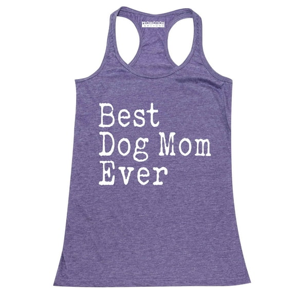 P&B Best Dog Mom Ever Women's Tank Top, Heather Purple, L