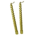 thumbnail image 4 of GUOOL 19.5cm 2pcs Twisted Spiral Taper Colour Candles Wedding Party Light Gold 2 Candle Gold, 4 of 9