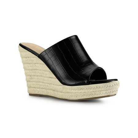 

Allegra K Women s Slip-On Platform Wedge Heel Wedge Sandals