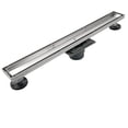 thumbnail image 1 of Linear Shower Drain with Tile Insert Grate Professional Brushed Stainless Steel Rectangle Shower Floor Drain Linear Drain with Leveling Feet Hair Strainer, 1 of 9