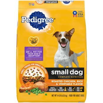 Pedigree Complete tion Chicken, Rice & Vegetable Flavor Dry Dog Food for Small Adult Dog, 14 lb. Bag