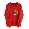 thumbnail image 6 of Nmnitkp Hoodies for Women Fashionable St.Patrick Print Casual Hoodies Y2K Ethnic Style Print Round Neck Hoodie With Pocket Red,M, 6 of 6