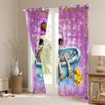 thumbnail image 3 of Feelyou Gothic Witch Skeleton Curtains Pack of 2 (42x84 Each), Purple Sequin Print Curtains Blackout, Fairy Tale Bedroom Curtains, Window Curtains Home Decor, 3 of 6