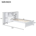 thumbnail image 3 of Twin Size Bed Frame, Wooden Platform Bed Frame with Storage Headboard and Lockers, Slats Support for Livingroom, White, 3 of 6