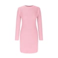 thumbnail image 7 of Women's Knit Dress， Casual Long Sleeve Bodycon Midi Dress， Acrylic Round Neck Sweater Dress for Fall Winter, 7 of 7