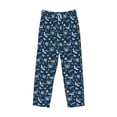 thumbnail image 6 of Uemuo Sea Turtle Pattern Men's Wide Leg Palazzo Lounge Pants with Pockets Light Weight Loose Comfy Casual Pajama Pants-Large, 6 of 9