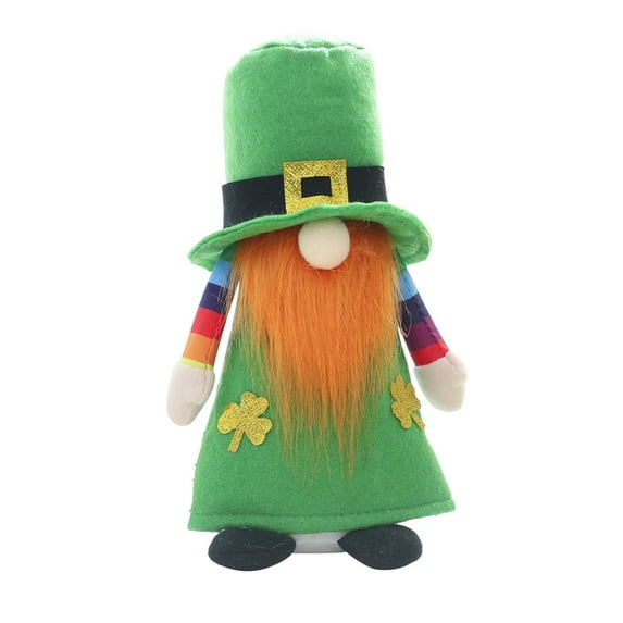 8.7inSt.Patrick's Day Irish Patron Saint Dwarf Doll Ornament,Green Hat Green Dress Clover Gnome Doll Lucky Toy,St. Patrick's Day Faceless Doll for Home Party Festival Present Decoration