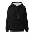 thumbnail image 4 of Flannel Cat Dog Pet Pouch Hoodie for Women, Pullover Sweatshirt with Front Carrier Pocket and Drawstring Hood, 4 of 5