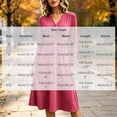 thumbnail image 3 of Ashirexll Long Sleeve Dress for Women A-Line Wrap Style Long Sleeve V-Neck Solid Color Dress with Cross Over Waist, 3 of 6