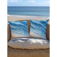 thumbnail image 5 of Outdoor Pillows Waterproof, Blue Beach Coastal Throw Pillows with Inserts Included, Summer Nautical Seaside Ocean Ombre Indoor Outdoor Decorative Lumbar Pillow for Bed/Couch/Patio 16"x16", 1Pcs, 5 of 8
