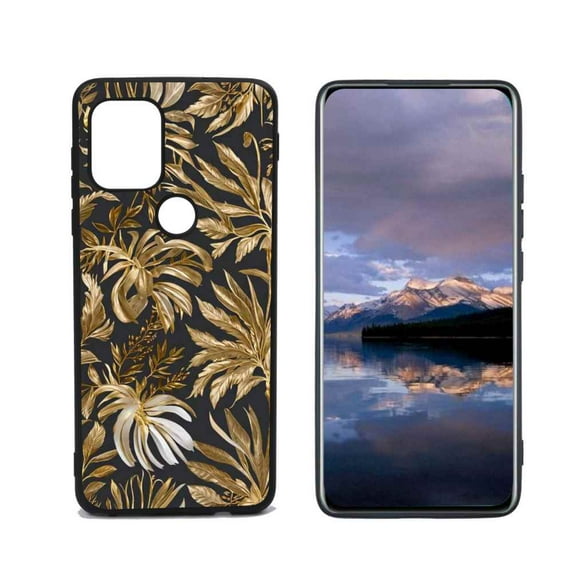 Botanical-Gold-Floral Phone Case, Degined for Moto G Stylus 5G Case Men Women, Flexible Silicone Shockproof Case for Moto G Stylus 5G