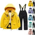 thumbnail image 3 of Xfvqtps Ski Jacket and Black Pant Set Snowsuit Plush Lined Hooded Coat and Overalls Waterproof Windproof Winter Warm Snowboarding Suit Pink, 3 of 3