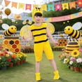 thumbnail image 3 of WhouRiu Outfits For Toddler Boys Cartoon Bee Shaped Sleeveless Bodysuit Child Holiday Party Performance Outfits,5-Piece Yellow,Size 4-5 Y, 3 of 5