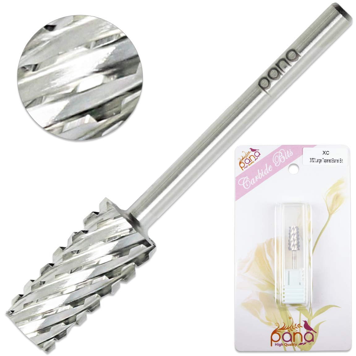 Pana 3/32" Tapered Barrel Carbide Nail Drill Bit Extra Coarse Grit