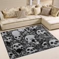thumbnail image 2 of Dreamtimes Lightweight Soft Area Rugs 63 x 48 in, Vintage Skull and Flowers Art Floor Mat for Kids Playing Room Hardwood Floor Living Room Nursery Rugs, 5'3" x 4', 2 of 6