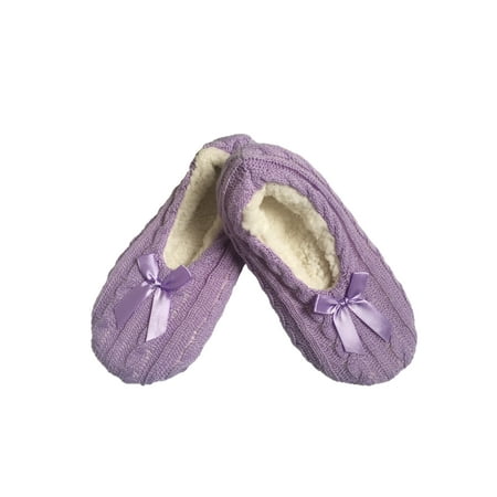 

UKAP Unisex House Shoes Non-slip Sock Slipper Fluffy Floor Slippers Cozy Indoor Shoe Mens Plush Lined Soft Purple 7-8