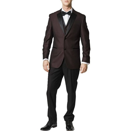 

Adam Baker Men s Lot: 65609 3-Piece Slim Fit Tuxedo Set - Burgundy - 34S