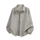 thumbnail image 2 of Ceisia Men's Oversized Vertical Stripe Long Sleeve Turndown Collar Casual Shirt Gifts, 2 of 9