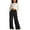 Black, variant on Girls' Solid Wide-Leg Lounge Pants, Casual Front Seam Detail Elastic Waist with Drawstring and Pockets for Kids 7-14 Years