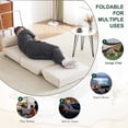 thumbnail image 4 of Folding Sofa Bed Single with Pillow, Floor Lazy Sofa, Leisure Sofa Chair, Folding Upholstered Couch Bed with Adjustable Backrest, for Living Room/Dorm/Guest Room/Home Office, Easy to Store, Cream Whit, 4 of 9