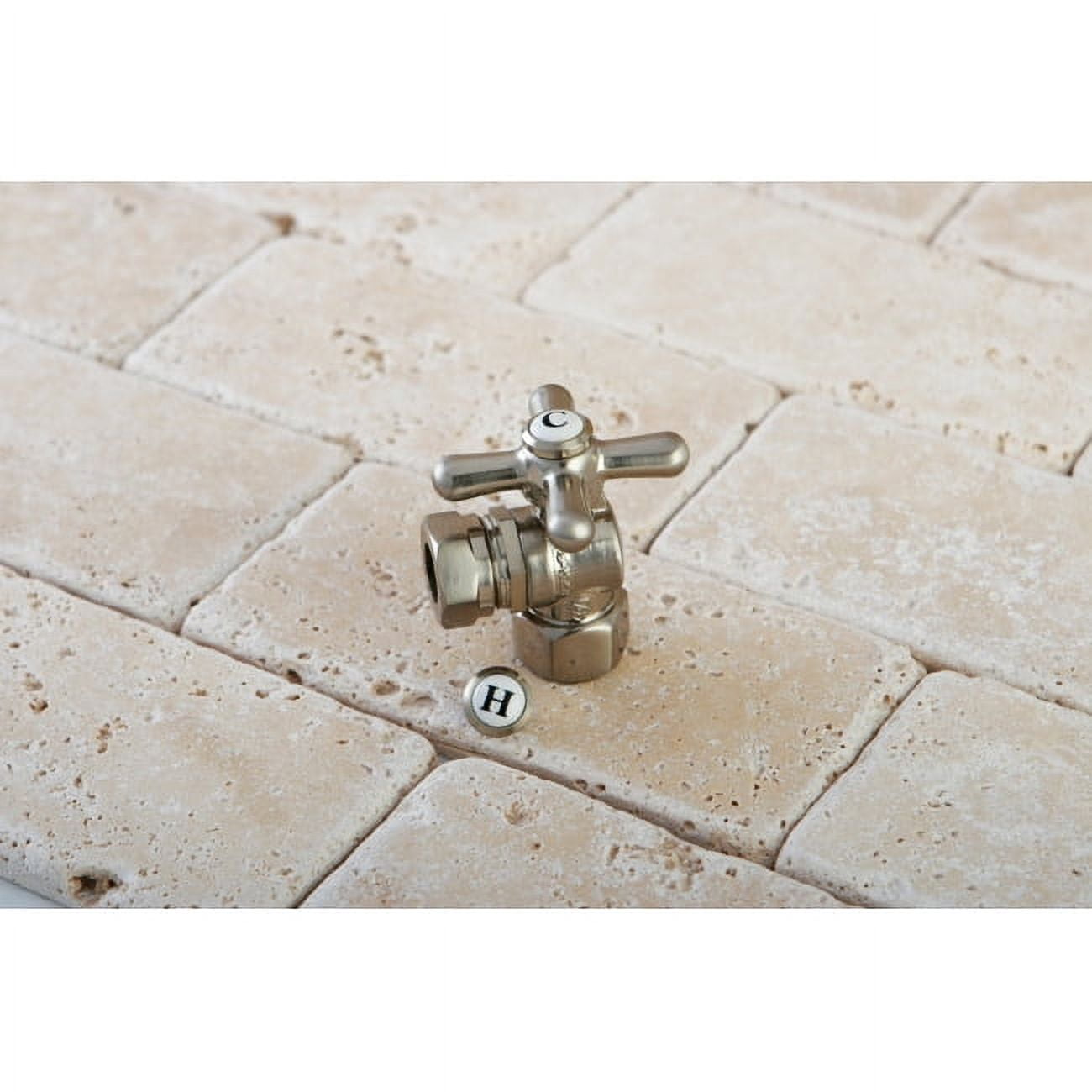 Kingston Brass CC44102X 1/2" FIP x 1/2" or 7/16" Slip Joint Angle Stop Valve, Polished Brass