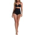 thumbnail image 2 of INSPIRE CHIC Women's High-Waisted Butt Lifting Underwear Tummy Control Ice Silk Lace Trim Breathable Control Panties M Black, 2 of 6