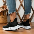 thumbnail image 4 of Rhinestones Womens Slip on Walking Shoes Non Slip Running Workout Sneakers Breathable Gym Work Shoes, 4 of 8