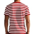 thumbnail image 4 of LWavelet Striped Men's Short Sleeve T-Shirt Lightweight Perfect for Summer Casual and Everyday Wear Red 3XL, 4 of 4