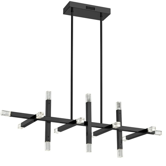 Dainolite Francesca 64W Contemporary Matte Black Luxury Linear Chandelier