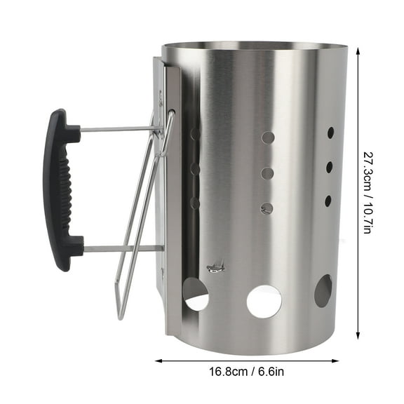 Stainless Steel Chimney Starter For BBQ Camping & Picnic Portable Charcoal Fire Starter Barrel