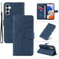 thumbnail image 1 of Wallet Case for Samsung Galaxy A54 5G, Premium Vintage PU Leather Magnetic Closure Handbag Pocket Kickstand Card Holder Slots with Wrist Strap TPU Shockproof Flip Case Cover - Darkblue, 1 of 10