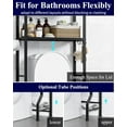 thumbnail image 6 of Over-The-Toilet Storage Rack - Freestanding Over The Toilet Storage Cabinet with Paper Holder & Hooks, Bathroom Organizers and Storage, White, 3 Tiers (61" H), 6 of 10