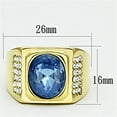 thumbnail image 2 of IP Gold(Ion Plating) Stainless Steel Ring with Synthetic Synthetic Glass in Light Sapphire for Women Light Sapphire Stone Color Style TK730 Size 13, 2 of 4