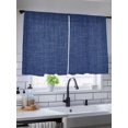 thumbnail image 5 of Navy Blue Linen Sheer Curtains 54 Inch Long 2 Panels, Farmhouse Pure Color Country Vintage Light Filtering Rod Pocket Semi Sheer Curtains, Sheer Voile Drapes for Living Room Bedroom, 52"x54", 5 of 5