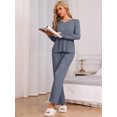 thumbnail image 2 of DARING DIVA Women's Waffle Soft Fall Winter Pajamas Sets XL Blue, 2 of 6