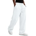 thumbnail image 4 of Mens Lightweight Baggy Sweatpants Wide Leg Casual Workout Pants | Premium Cotton Blend, Elastic Waist Inner/Outer Drawstring, 4 of 7