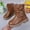 Brown, variant on Girls Mid Calf Leather Boots, Little Kids Side Zipper Fashion Martin Booties, Soft Non Slip Princess Short Boots for Little Girls Daily Outdoor Wear Brown 3 Big Kids(36)