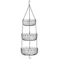 thumbnail image 2 of Multi-layer Hanging Fruit Basket Home Multi-purpose Storage Basket Hanging Flower Basket Rack Durable Hanging Fruit Plate with Hook for Fruit Vegetable Kitchenware, 2 of 9