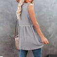 thumbnail image 6 of Womens Tank Tops V Neck Sleeveless Solid Color T Shirts Vest Summer Casual Comfy Peplum Tops Blouses Tunic Tank Shirts, 6 of 7