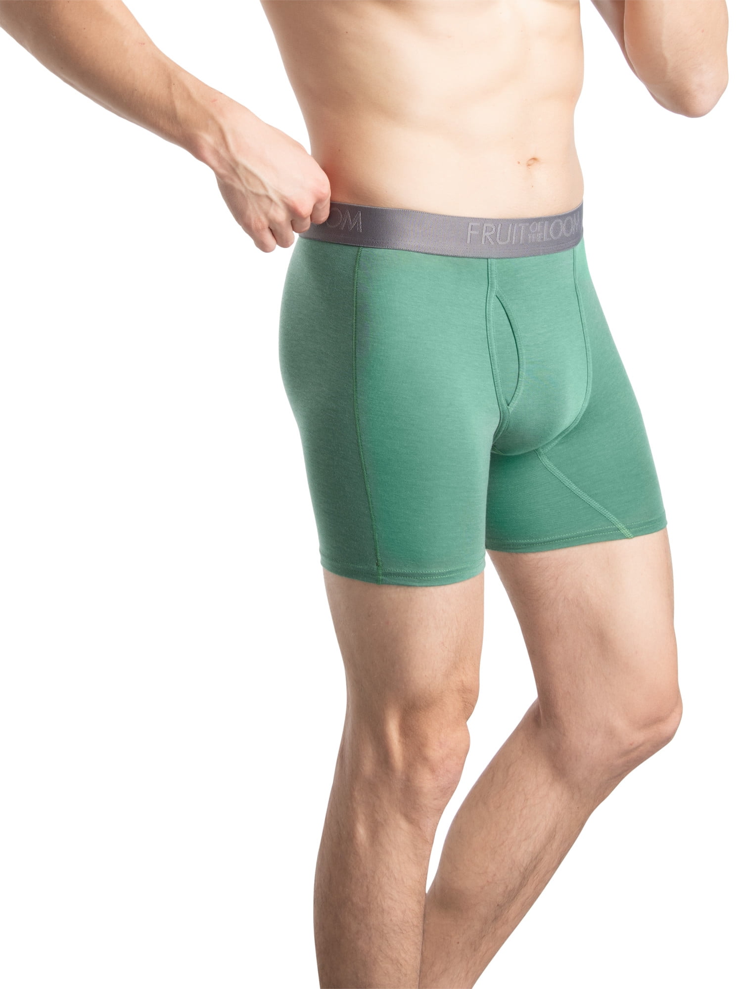 Fruit of the Loom Men's 360 Stretch Boxer Briefs (Quick Dry & Moisture  Wicking), Long Leg - Micro Stretch - 5 Pack Green/Blue/Grey, S price in UAE,  UAE